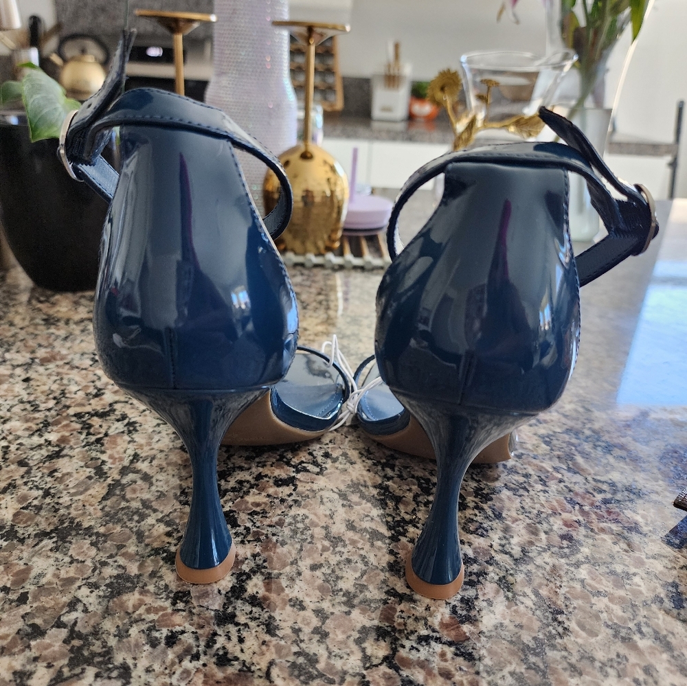 Marc Fisher Blue Strappy Heels - Picture 5 of 7